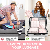 Lot de 8 cubes de rangement légers à fermeture éclair pour valise de voyage, organiseurs en maille, ensemble de sacs de rangement pour valise de voyage - Vente chaude