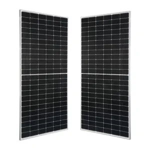 Panel surya penggunaan Rumah 400W hingga 700W Panel surya monokristalin setengah sel 500W pemasok langsung efisiensi