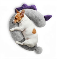 Coussin orthopédique pour chien en tissu, lit pour animaux de compagnie, protection de la colonne cervicale, soutien du cou, repose-menton, coussin apaisant, lavable, résistant aux morsures