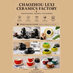 Tazas de Café Espresso de Cerámica con Platillo, Colores Personalizados al por Mayor, Logotipo Personalizado, Taza Italiana de 50 ml para Cafetería - Product Image 2