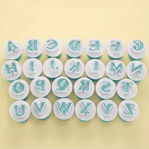 26 Plastic Alphabet Letters Cookie Cake Biscuit Cutter Mold Tools And Presser Stamper Plunger Embosser Cookie Cutters