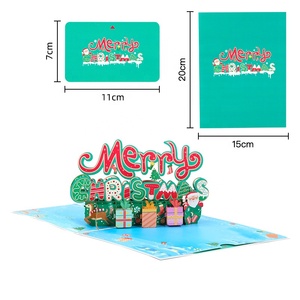 Buon Natale verde pop up biglietto <span class=keywords><strong>di</strong></span> auguri con busta e mini carta <span class=keywords><strong>di</strong></span> scrittura regali creativi - Product Image 5