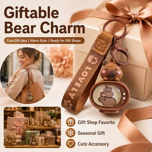 Wholesale Cute Capybara Anime Keychain Kawaii Bag Pendant Plastic <b>Cartoon</b> Key <b>Ring</b> Gift for Kids - Product Image 3