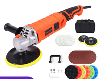 Polisseuse rotative économique 1580W, 5/6/7 pouces, 125mm/150mm/180mm, machine à polir avec plateau, 7 vitesses, 800-3500 tr/min, divers accessoires
