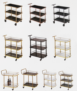 Chariot de snack-bar Chariot d'hôtel Chariot de cuisine avec roues Chariot de service en métal Chariot de bar pour servir dans les hôtels - Product Image 4