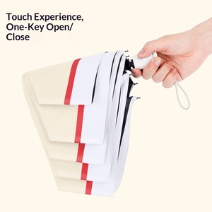 Paraguas de Plumas Ultraligero, Plegable en Tres Secciones, con Mango de Combinación de Colores, Apertura y Cierre Automáticos, Protección Solar y UV, de Fábrica - Product Image 3