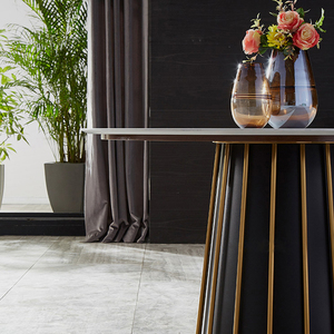 Nouvelle conception de <span class=keywords><strong>table</strong></span> à manger ronde <span class=keywords><strong>avec</strong></span> <span class=keywords><strong>plateau</strong></span> en marbre rotatif, style moderne pour salle à manger, cuisine, extérieur, hôtel - Product Image 5