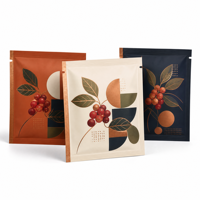 Sachet plat imprimé de qualité alimentaire à trois soudures avec encoche de déchirement pour feuilles de nori grillées et snacks de fruits de mer séchés
