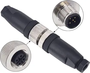热卖IP67 IP68防水圆形母公M8 M12 2 3 4 5 8 12 17针电缆连接器