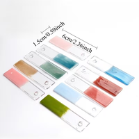 Lot de 50 éventails rectangulaires transparents en acrylique pour présentation de couleurs de vernis à ongles, idéal pour salons de manucure et usage domestique