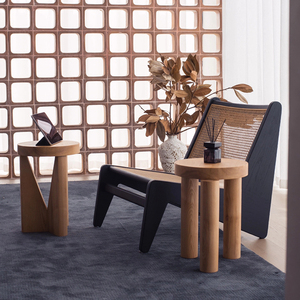 Meubles de salon de style nordique petites tables basses rondes en <span class=keywords><strong>bois</strong></span> de chêne modernes - Product Image 2