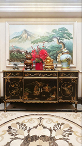 Yips LD-2210-2143 Credenza di Lusso in Legno Massello Design Moderno Mid-Century con Motivo Paesaggistico Dipinto <span class=keywords><strong>a</strong></span> <span class=keywords><strong>Mano</strong></span> Arredamento per la Casa Soggiorno - Product Image 4