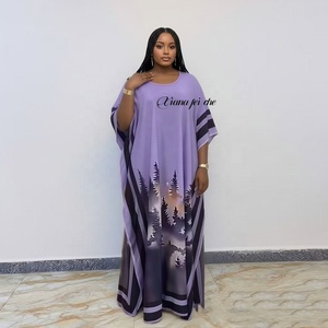 <span class=keywords><strong>Abito</strong></span> da Spiaggia Estivo 2026 Nuovo Modello Ampio in Tessuto Etnico Kaftan con <span class=keywords><strong>Stampa</strong></span> Africana, Vestito da Vacanza Taglie Forti da Donna - Product Image 3