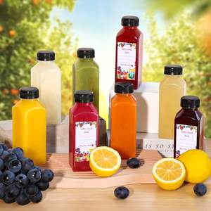 Custom 2 4 8 12 16 oz PET <b>Plastic</b> Square Juice <b>Bottles</b> for Juice Business. 60ml 120ml 250ml 350ml 500ml Juice <b>Bottle</b> With Cap - Product Image 4