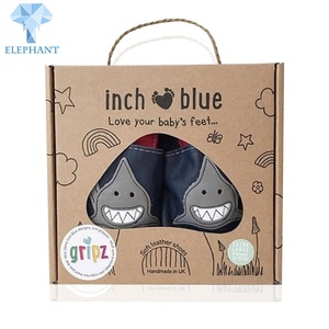 Wholesale Price Custom Portable Folding ShoeBox With Window Brown Kraft Mini Empty Baby Kids Shoe Packaging Gift <b>Box</b> With Handle - Product Image 4