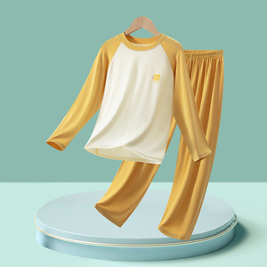 Ensemble de <span class=keywords><strong>pyjama</strong></span> confortable pour enfants, adolescents et bébés, sous-vêtements thermiques en deux pièces, ensemble décontracté long pour la maison - Product Image 6