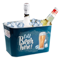 Seau à Glace à Bière Métallique Galvanisé Rond Carré Ovale 1L 3L 5L 6L 8L 10L 15L 20L 30L, Personnalisé avec Logo, Impression par Transfert Thermique ou Sérigraphie