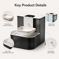 Distributeur d'eau automatique pour chat et chien, écran LCD, chauffage à température constante, grand réservoir d'eau, facile à nettoyer, séparation propre/salissure