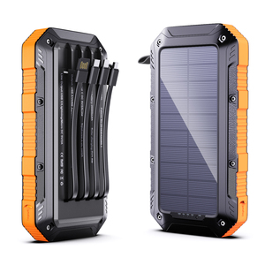 Power Bank <span class=keywords><strong>Solare</strong></span> Portatile <span class=keywords><strong>da</strong></span> 20000mAh, Impermeabile, Design Compatto, Doppio Ingresso USB e Type-C per Viaggi Internazionali e Campeggio - Product Image 1