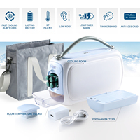 Boîte isotherme portable en métal pour diabétiques avec affichage de la température et motif lettres, pour 4 à 6 stylos, idéale pour les voyages