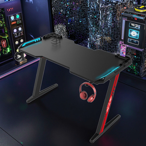 Bureau <span class=keywords><strong>de</strong></span> jeu moderne 120cm RVB avec éclairage LED Table <span class=keywords><strong>de</strong></span> jeu extensible en fibre <span class=keywords><strong>de</strong></span> carbone pour le bureau et la <span class=keywords><strong>salle</strong></span> <span class=keywords><strong>de</strong></span> jeu - Product Image 1