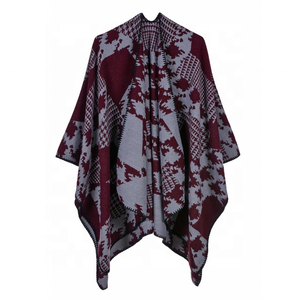 Cardigan <span class=keywords><strong>pied</strong></span>-<span class=keywords><strong>de</strong></span>-<span class=keywords><strong>poule</strong></span>, en cachemire, pour femme, châle, Vintage, Unique, vêtement chaud pour l'hiver, Cardigan, Cape, <span class=keywords><strong>Poncho</strong></span> - Product Image 2