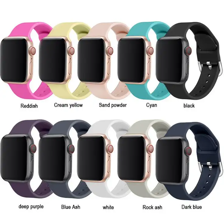 Factory supply Hot New Products Smart Silicone Watch Band 40mm 38mm for Apple Watch Band Strap Series 4 3 2 1