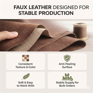 Two Tone Lambskin Suede Texture <strong>PU</strong> <strong>Leather</strong> with Stable Backing for Footwear and Handbags Bulk Production - Product Image 4