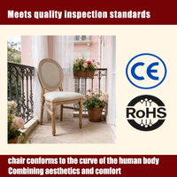 Chaise de salle à manger en bois de style Louis antique avec dossier ouvert, durable, écologique, design rustique pour la maison, le bureau, la chambre, l'hôtel