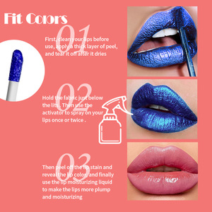 Fit Colors di alta qualità di lunga durata non grasso <span class=keywords><strong>Magic</strong></span> Matte Blue Lip Tattoo 5 colori Peel Off Lip Stain - Product Image 4