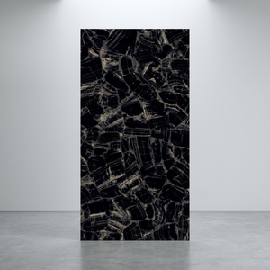 Casa Black 600x1200mm Glossy Marble Look Porcelain Floor and Wall Tiles Premium Surface Finish - Product Image 1
