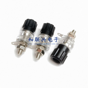 Transparent Terminal <b>Block</b> M4 16.2mm Panel <b>Mount</b> Through Hole Brass Contact Plastic Housing For Power Testing - Product Image 3