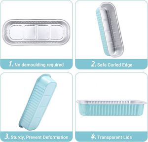 4.8g (200mL) Golden Aluminum Foil Pulp Moulded Rectangle Lunch Box with PET Plastic Lid Recyclable Food Grade <b>Takeaway</b> <b>Container</b> - Product Image 4