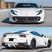 Kit carrosserie en fibre de carbone style NT YICKU pour Ferrari 812 - Lame avant, Lame centrale, Jupes latérales et Pièces de mise à niveau du spoiler