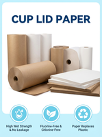 Rouleau de papier de qualité alimentaire d'usine 40gsm 50gsm 60gsm papier de base pour la fabrication de couvercle de tasse
