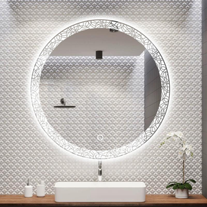 Espejo de <span class=keywords><strong>Baño</strong></span> Inteligente LED con Pantalla Táctil Redonda de Diseño Simple Personalizado, Decoración para Colgar en la Pared - Product Image 4