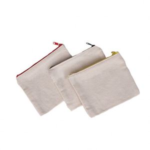 Custom Printed Logo Canvas Pouch <b>Personalised</b> Zipper <b>Top</b> Cotton Fabric Canvas Pouch Bag for Cosmetic Packaging - Product Image 1