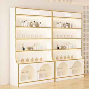 Vitrina expositora de cosméticos para salón de belleza, vitrina de uñas con puerta de vidrio para almacenamiento de productos de cuidado de la piel, estante multinivel. - Product Image 2