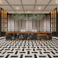 Comptoir de réception oblong pour hôtel et bar, caisse de luxe légère en MDF, ensemble complet sur mesure haut de gamme pour service commercial et bureautique