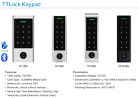 Secukey - Teclado Táctil de Seguridad para Puerta Exterior, Resistente al Agua, Lector de Tarjetas de Control de Acceso con Bluetooth, con Aplicación TTlock TThotel