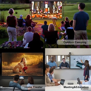 Proyector LED portátil profesional 4K Video <span class=keywords><strong>HD</strong></span> 3D 1080P Enfoque automático Tecnología DLP 15000mAh Mini 2G Batería de tiro corto 5G WiFi - Product Image 3