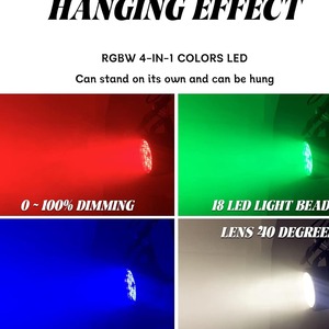 Projecteurs LED Par étanches IP33 18x10W 4-en-1 6-en-1, Lumières de surface à effet wash coloré pour Mariages, Spectacles en extérieur, Hôtels, Routes et Jardins - Product Image 3