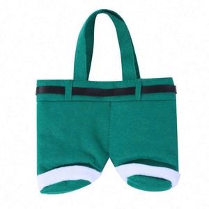 Sac cadeau en feutre de Noël très populaire, sac à bonbons en feutre pour mariage, articles de Noël personnalisables, sac fourre-tout cadeau en forme de pantalon de Père Noël - Product Image 4