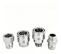 Raccord rapide à bille en acier inoxydable 304, filetage mâle, déconnexion rapide par poussée, coupleur à déconnexion rapide à haut débit ISO7241-B