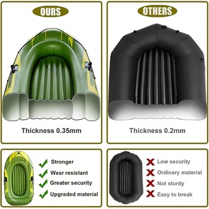 Radeau vert adulte aviron <span class=keywords><strong>bateau</strong></span> <span class=keywords><strong>de</strong></span> pêche pagaie Kayak gonflable PVC Portable Sports nautiques canoë - Product Image 3
