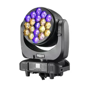 MGOLighting מכירה חמה 19X40W ראש נע עין דבורה 4 ב-1 RGBW LED DMX מצבי תנועת ראש אור למסיבת מופע אירוע 3 ב-1