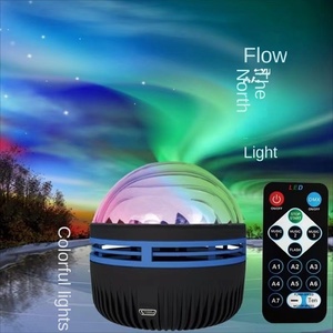โคมไฟสร้างบรรยากาศแบบคลื่นน้ำแบบหมุนได้สำหรับรีโมทคอนโทรลชาร์จไฟ USB สำหรับการถ่ายทอดสดในห้องนอนข้างเตียงตอนกลางคืน - Product Image 1