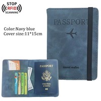 Pemegang paspor OEM pabrik Tiongkok-kulit PU dengan perlindungan RFID, pemegang kartu, saku uang-Ideal untuk perjalanan