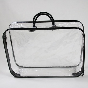 Precio al por mayor de fábrica, bolsa de almacenamiento de PVC impermeable con asa, bolsa de transporte de edredón de alambre para ahorrar espacio, bolsa de almacenamiento transparente - Product Image 2