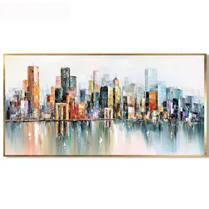 Tinh Khiết Handmade Tòa Nhà Thành Phố Cảnh Quan Dao Sơn Dầu Trên Vải Hiện Đại New York Thành Phố Bức Tranh Tường Cảnh Quan Cho Phòng Trang Trí Nội Thất